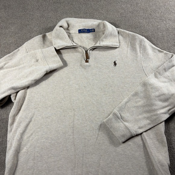 Ralph Lauren Other - Polo Ralph Lauren Men's Quarter Zip Pullover Sweatshirt Beige XL Pony Cotton